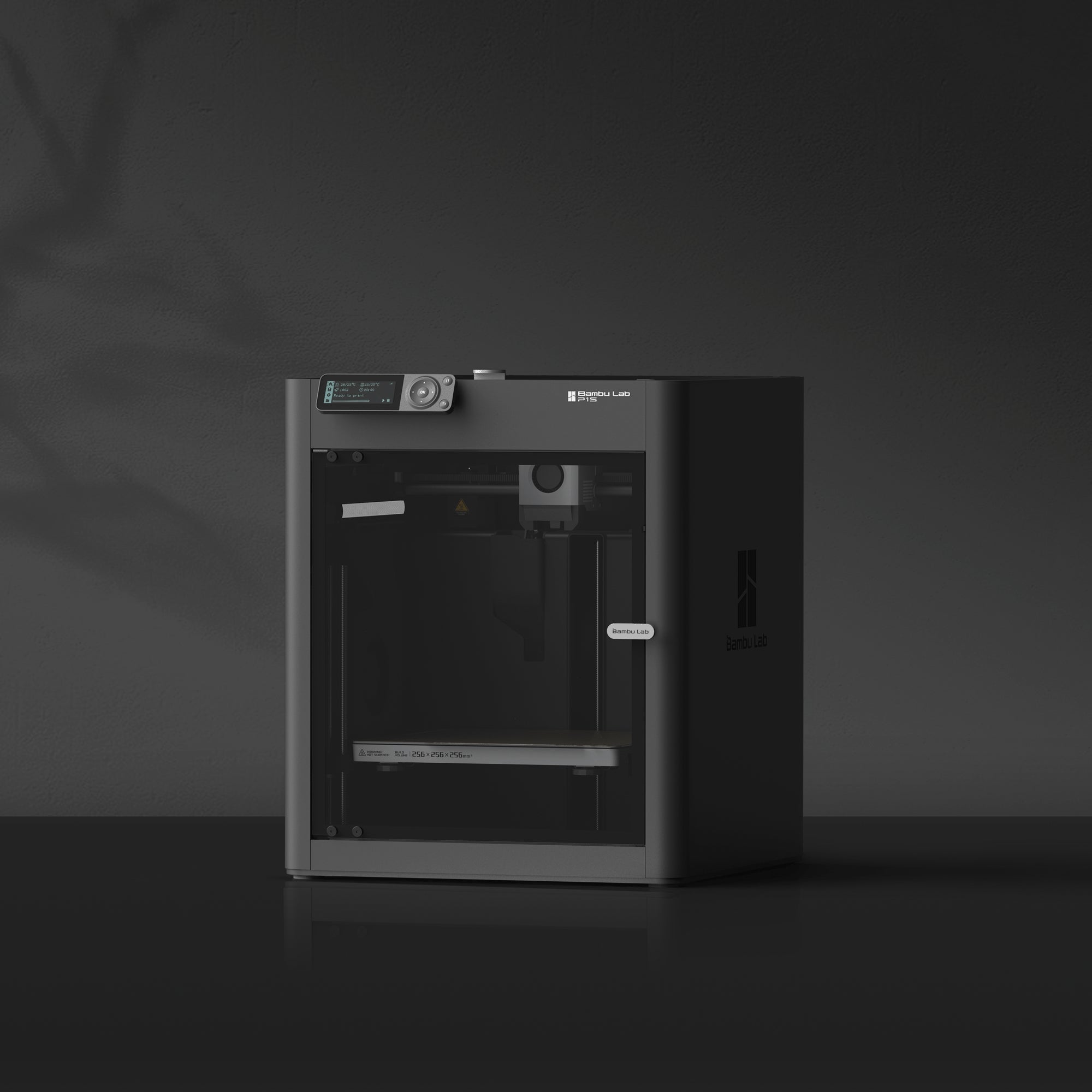 2bb5ca5ee11f8466c8c39ace73c014be3 | Avloon Front view of a tall black kitchen oven with a control panel on top and a glass door against a dark wall