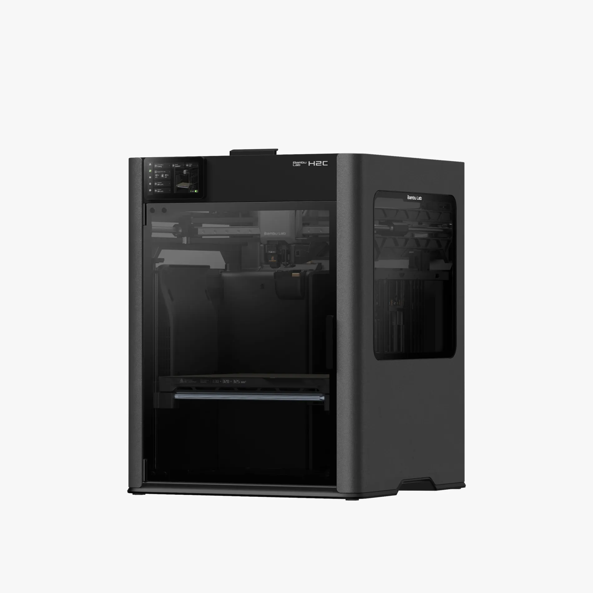 3jpgopresizemlfitw1920opformatfautoopqualityq80 | Avloon Black Bamboo Lab H2C 3D printer with a front glass door partially open showing internal components
