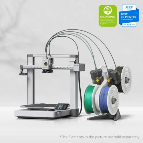 3D printer with multiple colored filament spools feeding into it note that filaments are sold separately