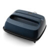 Top view of a dark blue Cricut heat press with control panel and display window on the lid