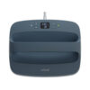 Cricut press with digital display showing 330°F and 18 seconds plus circular control buttons on a blue curved housing
