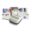Cricut cutting machine centered among packaging and accessories for vinyl pens and mats in a craft bundle